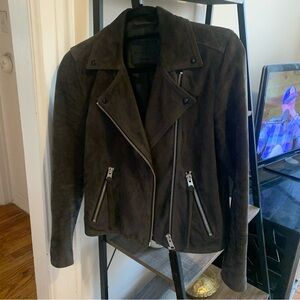 AllSaints Dalby Grey Suede Jacket